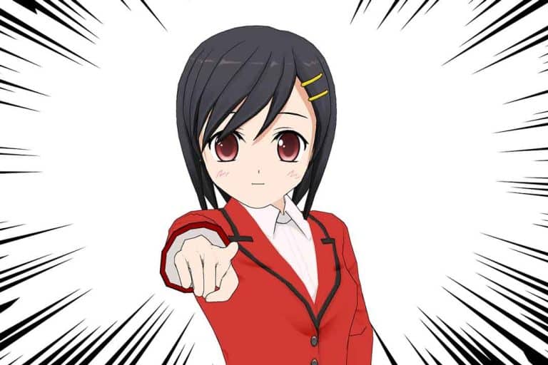 Top 10 Anime 2023 Anime Mädchen zeigt mit dem zeigefinger