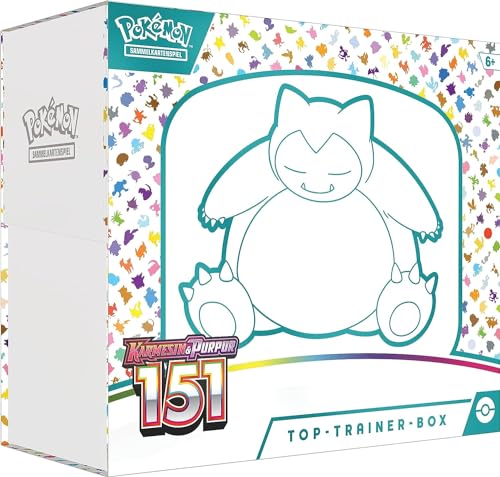 Pokemon Karmesin & Purpur: 151 Relaxo Top Trainer Box Deutsch Sammel-Karten inkl 100 Soft Sleeves