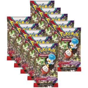 Pokemon 10 Karmesin & Purpur Booster Sammelkarten | DEUTSCH | Scarlet & Violet Karten Serie | + 100 Soft Card Sleeves