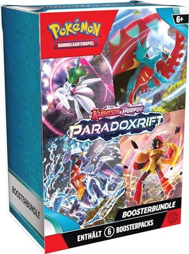 Pokémon-Sammelkartenspiel: Boosterbundle Karmesin & Purpur – Paradoxrift (6 Boosterpacks)