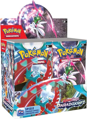 Pokémon-Sammelkartenspiel: Boosterpack-Display-Box Karmesin & Purpur – Paradoxrift (36 Boosterpacks)