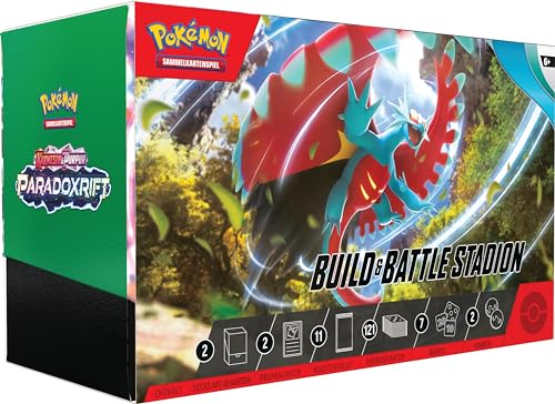 Pokémon-Sammelkartenspiel: Build & Battle Stadion Karmesin & Purpur – Paradoxrift (2 Decks, 11 Boosterpacks & mehr)