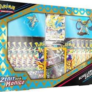 Pokémon-Sammelkartenspiel: Premium-Figuren-Kollektion Zenit der Könige: Schillerndes Zacian (1 holografische Promokarte, 1 Figur & 11 Boosterpacks)