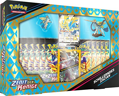 Pokémon-Sammelkartenspiel: Premium-Figuren-Kollektion Zenit der Könige: Schillerndes Zacian (1 holografische Promokarte, 1 Figur & 11 Boosterpacks)