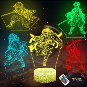 5 Anime Figur-Nachtlichter 16 Farbwechsel mit Fernbedienung