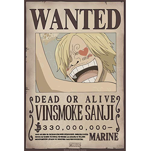 One Piece – Poster – Wanted Sanji New 2 (52 x 38)