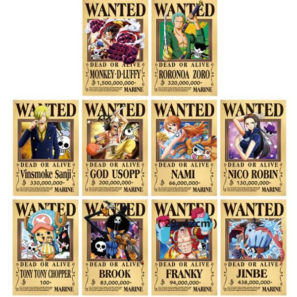 One Piece Wanted Poster 10pcs Poster 42 x 29cm