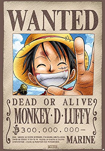 One Piece Poster Wanted Monkey D. Luffy (68cm x 98cm)