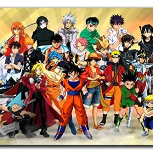 Anime Poster Demon Slayer Naruto, Dragon Ball, One Piece ungerahmt