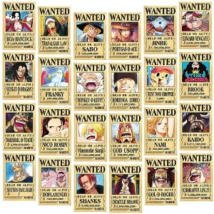 24PCS One Piece Wanted Bounty Poster 42 x 29 cm