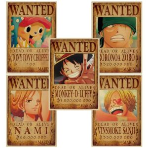 One Piece Poster 5 Steckbriefe