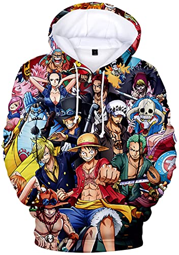 3D Printed One Piece Pullover Freizeit Anime Luffy Ace Hoodie