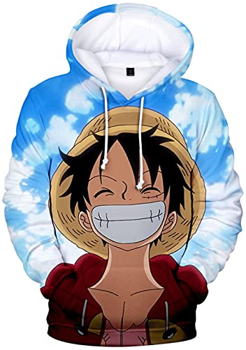 Jungen 3D One Piece Pullover Luffy 100-160